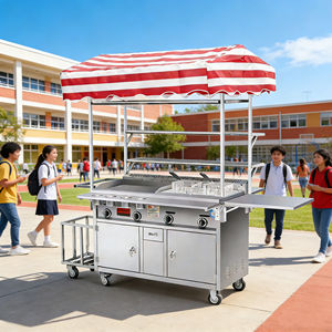 Carrito de Comida Móvil de Acero Inoxidable con 4 Ruedas, Parrilla con Calentador Incorporado, Resistente a la Oxidación, 1 Año de Garantía para Uso en Exteriores - Product Image 5