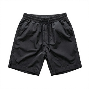 Custom <b>Black</b> Woven Cotton Casual Men Shorts Elastic Waist Printed Athletic Short <b>Pants</b> - Product Image 4