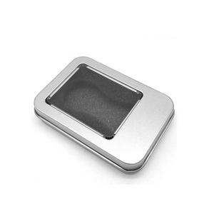 China Manufacturer Supply Custom Hinged Tin Box Window Tin Box With Clear Lid Square Tin Favor Boxes