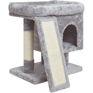 Vente en gros d'arbre à <span class=keywords><strong>chat</strong></span> en peluche <span class=keywords><strong>gris</strong></span> clair personnalisé Corée <span class=keywords><strong>chat</strong></span> jouant dans une grotte lit arbre en copropriété avec <span class=keywords><strong>griffoir</strong></span> en sisal pour grands chats - Product Image 1