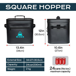 Mochila Térmica para Exteriores <span class=keywords><strong>Miren</strong></span>, Enfriador de 24 Latas, Negra, para Camping, Impermeable y Aislada, Personalizable OEM - Product Image 2