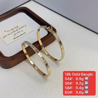 Bracelet jonc de luxe en or véritable 18 carats Au750, minimaliste, perlé, style vintage rétro, bijoux fins pour femme, vente en gros, empilable, cadeau