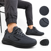 Chaussures décontractées pour hommes, style chaussette respirante, en maille tricotée, avec motif graphique, semelle plateforme épaisse, pour la marche