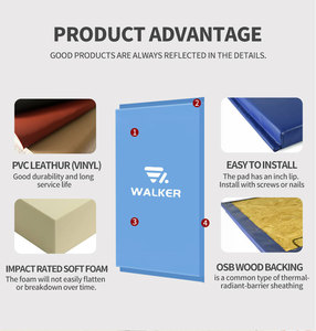 Tấm đệm tường phòng tập thể dục bằng xốp chống va đập dày 2 inch, tấm lót tường bóng rổ, đệm tường - Product Image 5