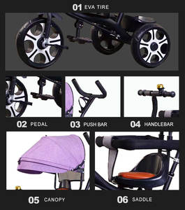 Хит продаж, новая детская футболка с ручкой нажима трехколесная детская коляска/Новые продукты детский трехколесный велосипед с ручкой нажима/Детская <span class=keywords><strong>3</strong></span> трицикл трехколесный грузовой погрузчик для продажи - Product Image 5