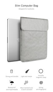 Housse de protection pour ordinateur portable 2 en 1 légère et mince en cuir PU végétalien pour Macbook - Product Image 4