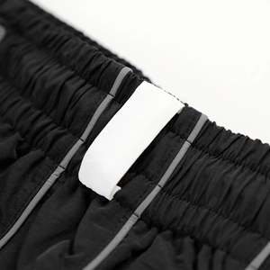 Black Lightweight Windproof <b>Mid</b> Waist Drawstring Elastic Shorts Printed 100% Nylon Quick Dry OEM Service for Autumn Casual Wear - Product Image 5