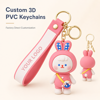 Porte-clés en caoutchouc PVC 3D personnalisé de haute qualité OEM, porte-clés en silicone souple, logo personnalisé, porte-clés pour cadeaux promotionnels d'entreprise