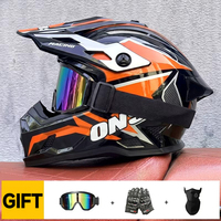 Casque de moto best-seller avec lunettes de protection et gants, doublure en coton, résistant aux chocs, en ABS, pour motocross