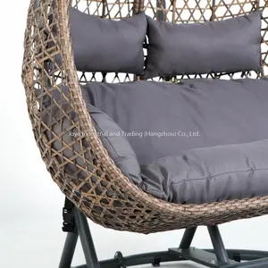 Joye Leisure Pátio 2 Lugares Aço KD Pendurado Egg Chair Garden Rattan Swing Chair