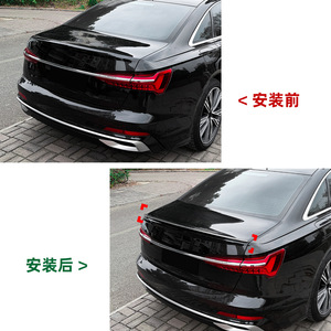 Audi Rear Spoiler Piano <b>Black</b> Carbon Fiber Texture ABS Ducktail Trunk <b>Wing</b> 2018-2025 C8 S6 - Product Image 5