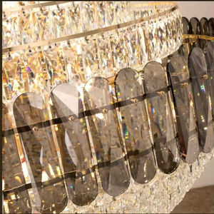 Nouveau Style personnalisé grande Villa Hôtel Escalier moderne K9 Cristal Lustre En Cristal Doré Suspension - Product Image 6