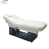 Table de traitement électrique hydraulique chauffante pour salon de beauté moderne, avec surmatelas en cuir véritable et mousse à mémoire de forme, pour massages faciaux et spa