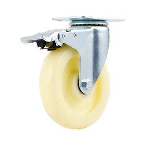 Medium Sized Swivel Caster 75 100 125mm Beige PP Wheel Industrial Furniture Office Chair Casters Dual Bearings Durable - Product Image 4