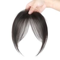 LONGFOR Femmes Noir Dentelle Remy Hair Grade Invisible Edge Clip-in Front Patch Bangs Natural Hairpiece Fringe As Baby