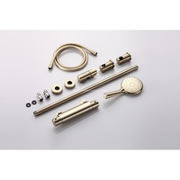 Système de douche thermostatique en laiton avec pommeau de douche pluie encastré et robinetterie de salle de bain murale avec vanne de raccordement