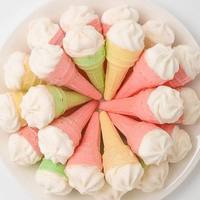 OEM Vente en gros Personnalisé Saveurs multiples Fruité Fraise Forme de dessin animé multicolore Guimauve Crème glacée Confiserie Barbe à papa