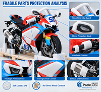 Caisse en bois complète pour moto, pliable, empilable, recyclable, solution de protection
