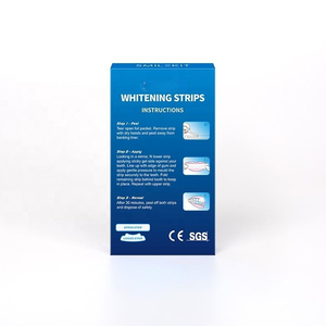 Nouvelle sortie : Bandes blanchissantes pour les dents sans peroxyde, 6 % de peroxyde d'hydrogène, avec étiquette privée pour usage domestique, saveur menthe, bleu - Product Image 3