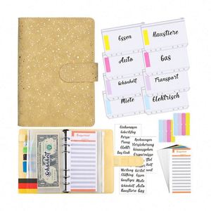 Creative Loose Leaf Budget Planner Binder Notebook Multi Function Faux Pu Leather Hardcover Pocket Diary <b>Journal</b> Custom Color - Product Image 2