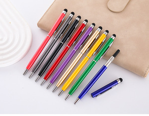 Stylo publicitaire promotionnel pour hôtel avec logo imprimé, écran tactile, stylo à bille en métal à corps en aluminium, pas cher - Product Image 5