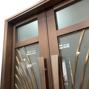 Puerta de Villa de gran tamaño de buena calidad, diseño de bisagra resistente de aleación de aluminio, puertas modernas de acero inoxidable para residencia - Product Image 6