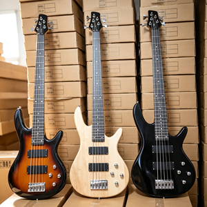 Guitare <span class=keywords><strong>Basse</strong></span> <span class=keywords><strong>5</strong></span> <span class=keywords><strong>Cordes</strong></span> Professionnelle Personnalisée 2026 en Érable et Coria, Finition Brillante, Vente en Gros - Product Image 3