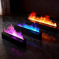 Cheminée à vapeur 3D avec flamme intégrée, une cheminée électrique pour les intérieurs de salon, personnalisable en taille et en prise de courant.