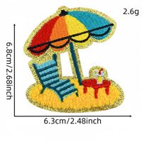 Patch thermocollant en chenille brodé, motif Dauphin, Tortue, Coquillage de plage, avec paillettes dorées, ambiance estivale