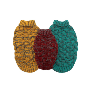 Red Gray Checkered Chunky Knit <strong>Dog</strong> Sweater, Warm Turtleneck Pet <strong>Jumper</strong> <strong>for</strong> Small Medium <strong>Dogs</strong>, Cozy Winter Apparel - Product Image 6