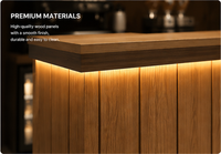 Comptoir de réception moderne et écologique en MDF durable pour café, avec éclairage LED, taille personnalisable, idéal pour hôtels et centres commerciaux