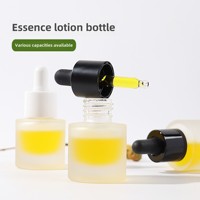 HOPECK Flacon compte-gouttes 15 ml en verre dépoli pour huile essentielle/sérum, avec col en plastique/aluminium coloré 20/415, pour crème visage