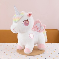 Peluche Licorne Angélique en Gros, Poupée en Peluche Super Douce, Coussin en Peluche Pégase Arc-en-ciel Coloré, Poupée Rembourrée
