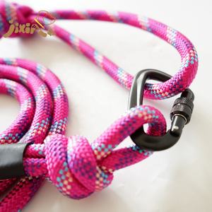 Cuerda de nailon trenzado ajustable sin tirar, resistente, sin manos, Correa antideslizante para perros, 6 pies, 10mm, cuerda de nailon rosa, correa para perros con mosquetón - Product Image 4