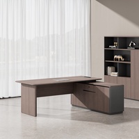 Table de bureau Boss pour deux personnes, console informatique exécutive droite avec plateau en stratifié PVC (1800 mm)
