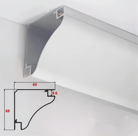 Profilé en aluminium LED lumineux pour éclairage de bande LED, extrusion en aluminium avec diffuseur en PC pour les coins du plafond
