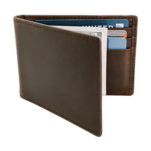 Portafoglio in pelle in fibra di carbonio con finestra a vista sottile da uomo in vera pelle con blocco RFID Bifold minimalista personalizzato