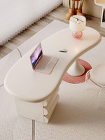 Bureau en bois massif de style français, couleur crème, bureau d'ordinateur/d'écriture/de bureau, petits appartements, design moderne et simple, finition blanche