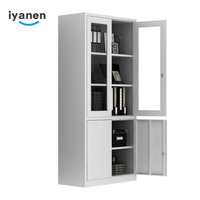 Armoire de classement métallique ignifuge la plus populaire pour le bureau, avec porte en verre