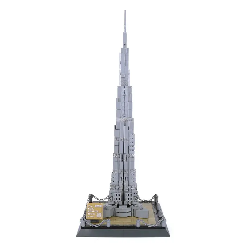 Башня Дубая Бурдж Халифа, всемирно известная архитектура, кирпичи, вид на город, игрушки, подарки для детей, наборы строительных блоков