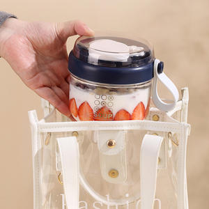 Gobelets à yaourt parfait pour le petit-déjeuner, la bouillie d'avoine ou les fruits, récipient à collation, <span class=keywords><strong>bol</strong></span> et cuillère pour boîte à lunch, portable et réutilisable - Product Image 4