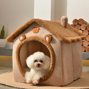 Opvouwbare Hondenhok Kennel <span class=keywords><strong>Bed</strong></span> Mat Voor Kleine Middelgrote Honden Katten Winter Warm Kattenbed Nest Mand Huisdieren Puppy Grot Sofa Huisdierenproducten - Product Image 1