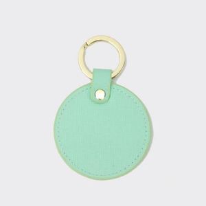 New Style Promotional Leather Keychain Wholesale Pu Round Keychain High Quality <b>Keyring</b> with Own logo - Product Image 4