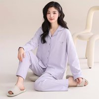 Vêtements de nuit en coton personnalisés de luxe pour femmes, pyjamas tissés pour l'été et l'hiver, vêtements de nuit pour hommes et femmes