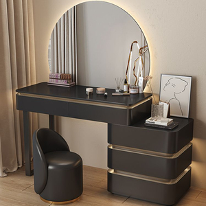 Novità 2026: Tavolo da Toeletta in Legno Massello Minimalista Color Crema <span class=keywords><strong>con</strong></span> <span class=keywords><strong>Luce</strong></span> Intelligente e <span class=keywords><strong>Specchio</strong></span> per il <span class=keywords><strong>Trucco</strong></span> - Product Image 2