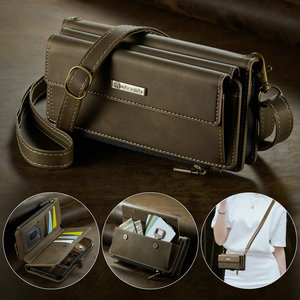 Cartera con Cremallera para <span class=keywords><strong>Mujer</strong></span> CaseMe, Bolso Bandolera Multifuncional de PU para iPhone 15 - Product Image 1