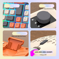 Teclado para Juegos con Cable T98 de 98 Teclas, Juego de Ratón RGB con Retroiluminación, Luz Intermitente, Función Multimedia para PC de Escritorio y Portátil