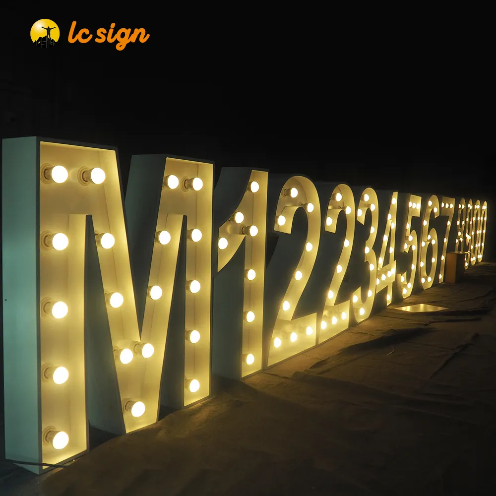 Guangzhou LED vintage marquesina letra iluminar letras boda