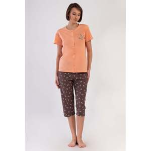 Conjunto de Dos Piezas para Mujer, Camisa de Manga Corta con Botones y Pantalones Capri, Diseño de Conjunto Corto - Product Image 4