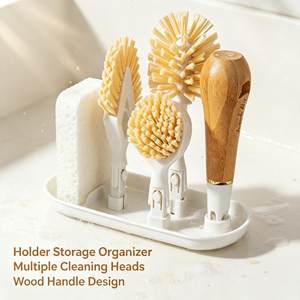 Ensemble de brosses de nettoyage de cuisine avec distributeur de savon, brosse multifonction écologique pour nettoyer les casseroles, les cuisinières et les tasses - Product Image 5